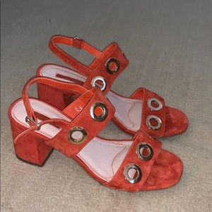 Orange heeled sandal